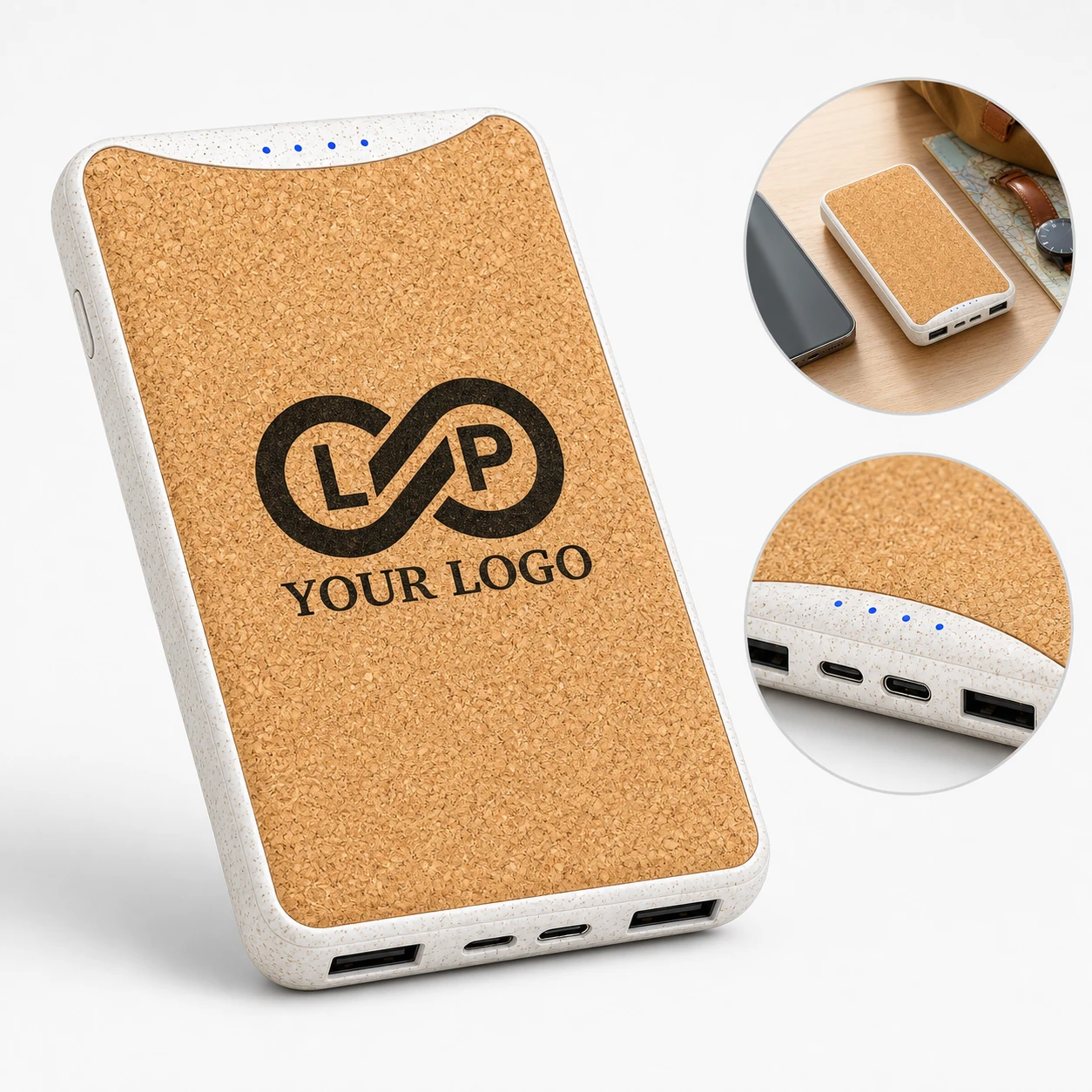 Eco-friendly 10000mAh Portable Power Bank, Made of Wood
