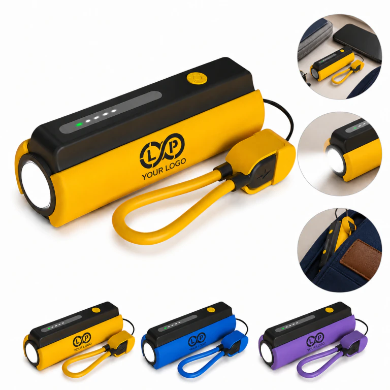 Mini 3000mAh Power Bank with Flashlight, High-Speed Charging