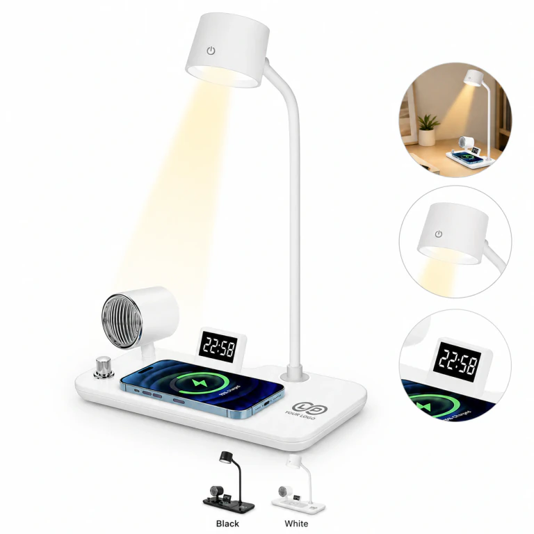 Adjustable LED Desk Lamp with Wireless Charger