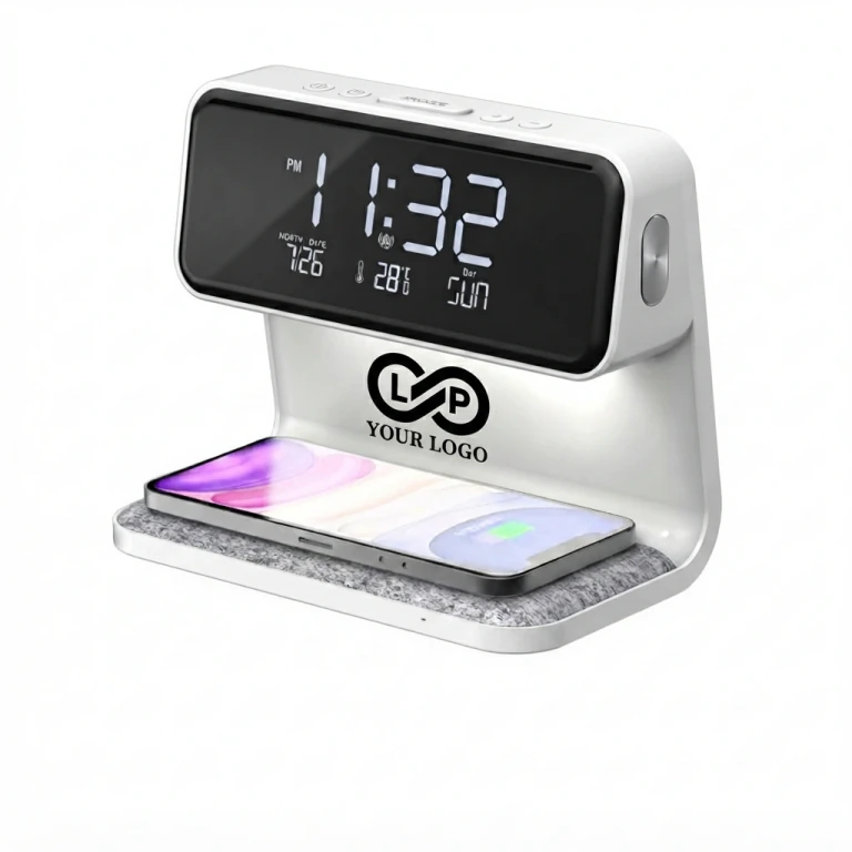 3-in-1 Wireless Charger Adjustable Night Light Alarm Clock