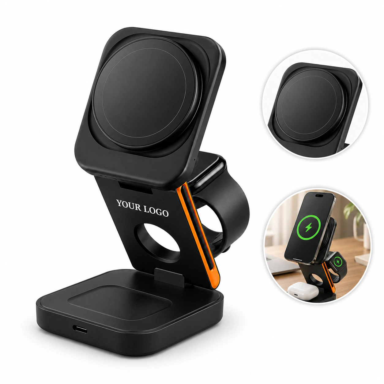 Portable Foldable 3-in-1 Magnetic Wireless Charging Station