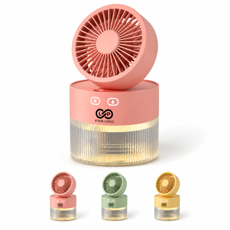 3-in-1 USB Humidifier Fan with LED Night Light