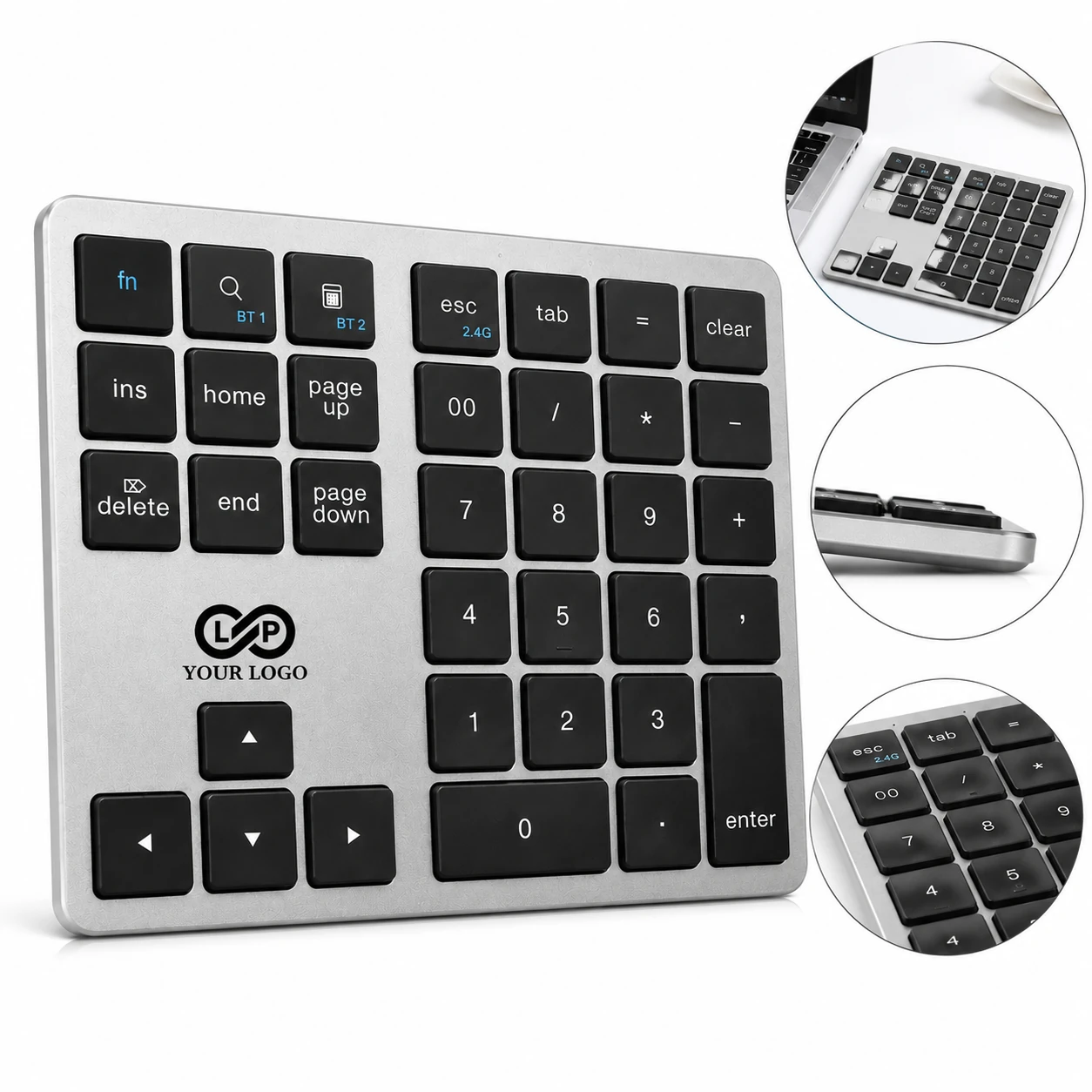 35-keys Metal Bluetooth Number Pad - Wireless, Rechargeable