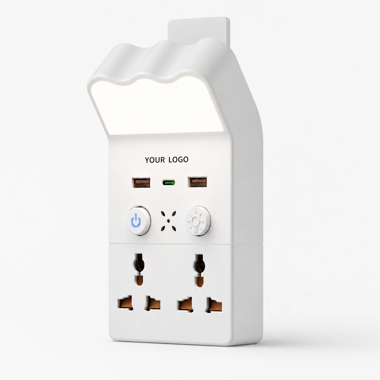 USB Wall Charger with Night Light Outlet Extender Compact Travel