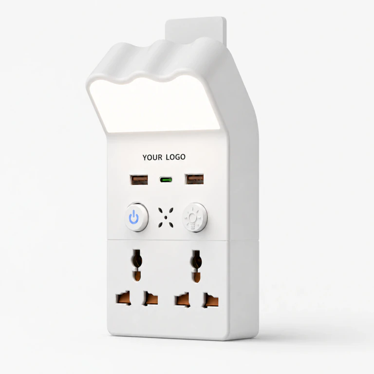 USB Wall Charger with Night Light Outlet Extender Compact Travel