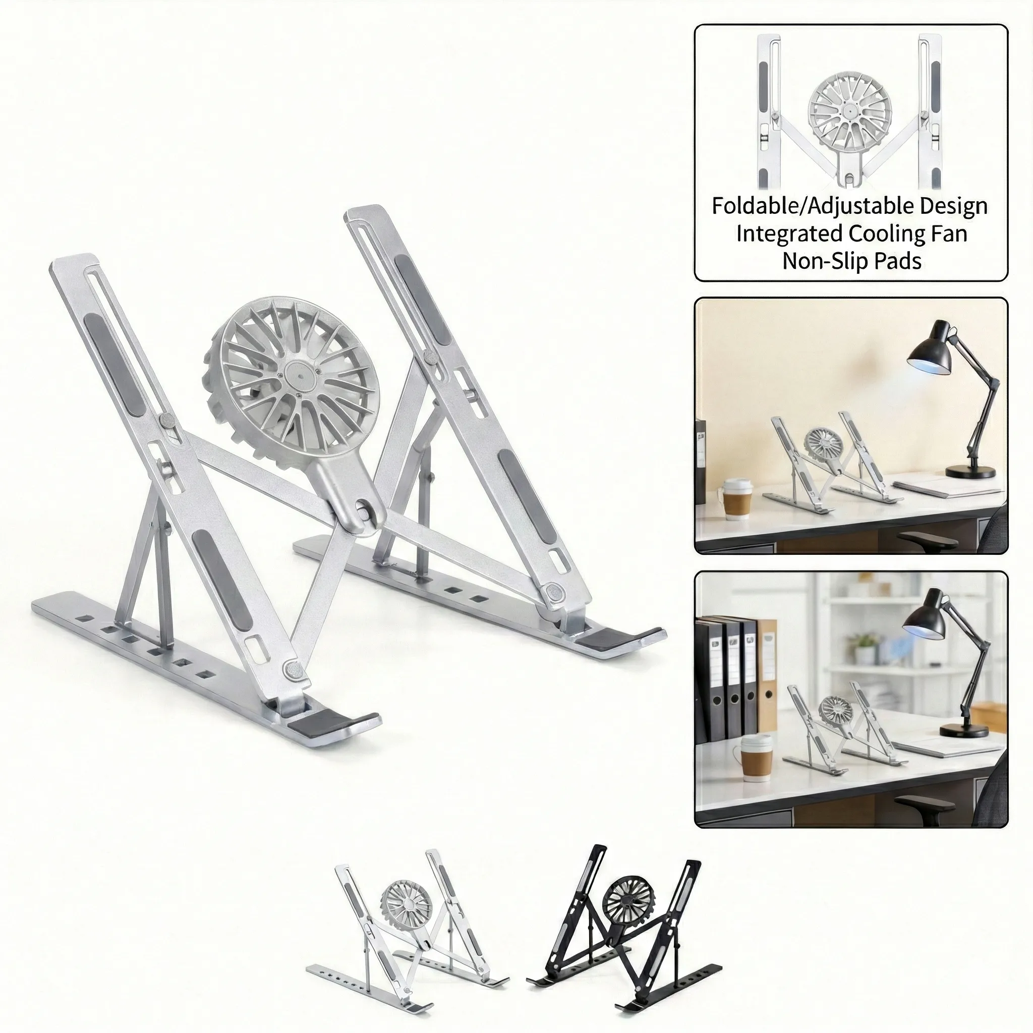 Adjustable Foldable Metal Gaming Laptop Cooling Pad