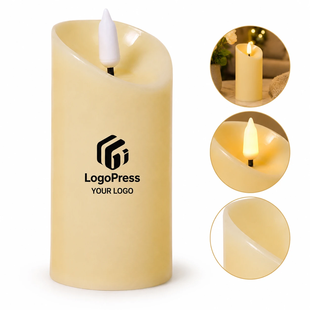 Realistic Flame LED Candle - Shatterproof, No Chemicals