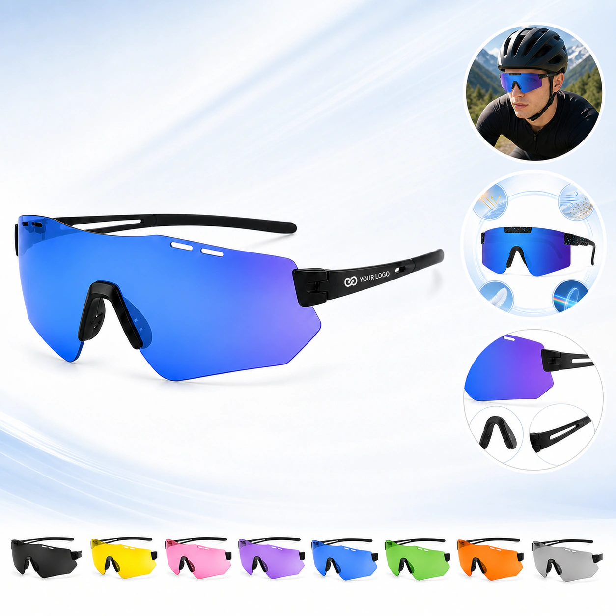 Multifunctional Cycling Glasses: Block UV, Ease Eye Fatigue