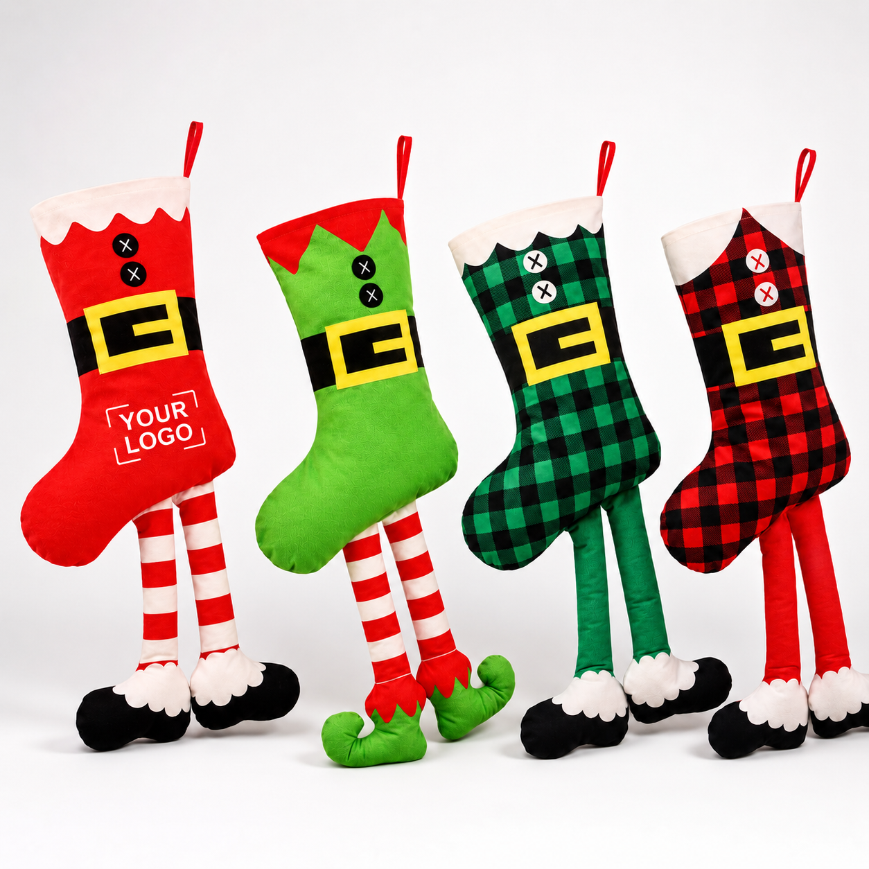 18-Inch Knitted Christmas Stockings 6 Pack - Large Capacity