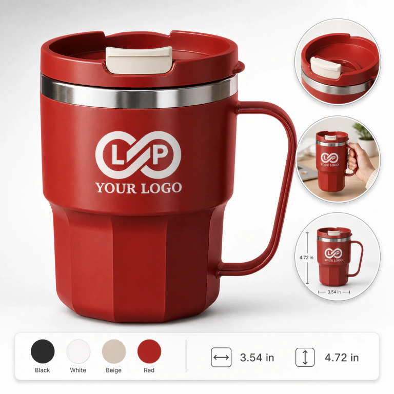 13.5 oz Double-wall Stainless Steel Travel Mug, Keeps Drinks