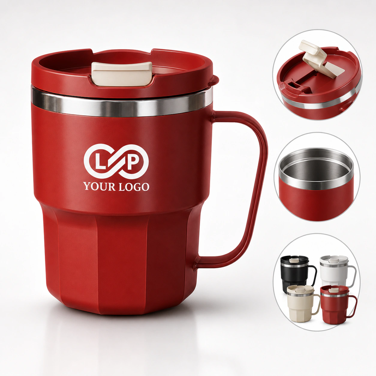 13.5 oz Double-wall Stainless Steel Travel Mug, Keeps Drinks