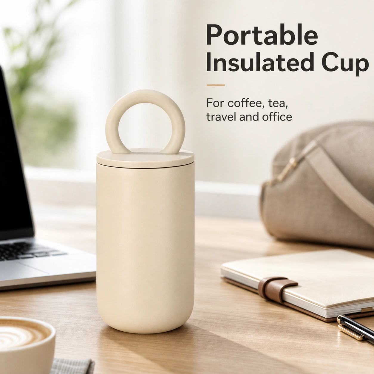 12 Oz Stainless Steel Insulated Travel Coffee Cup, Durable