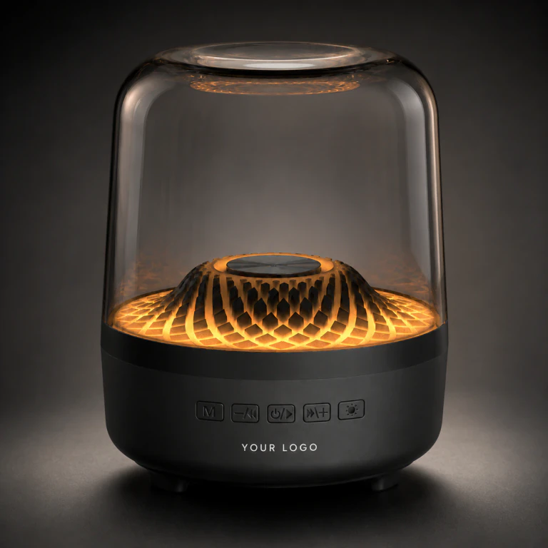 Heavy Bass Transparent Bluetooth Speaker with Mood Lighting