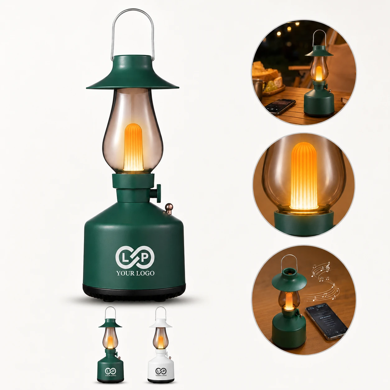 Retro Kerosene Lamp Bluetooth Speaker with LED Flame & Bluetooth 5.0