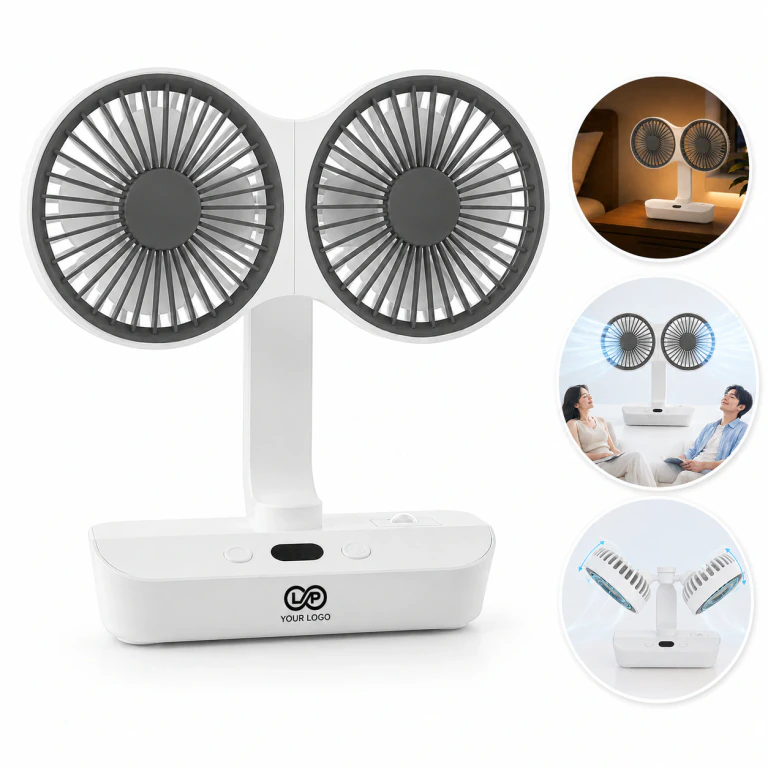 Multi-functional Dual Head Fan with Night Light