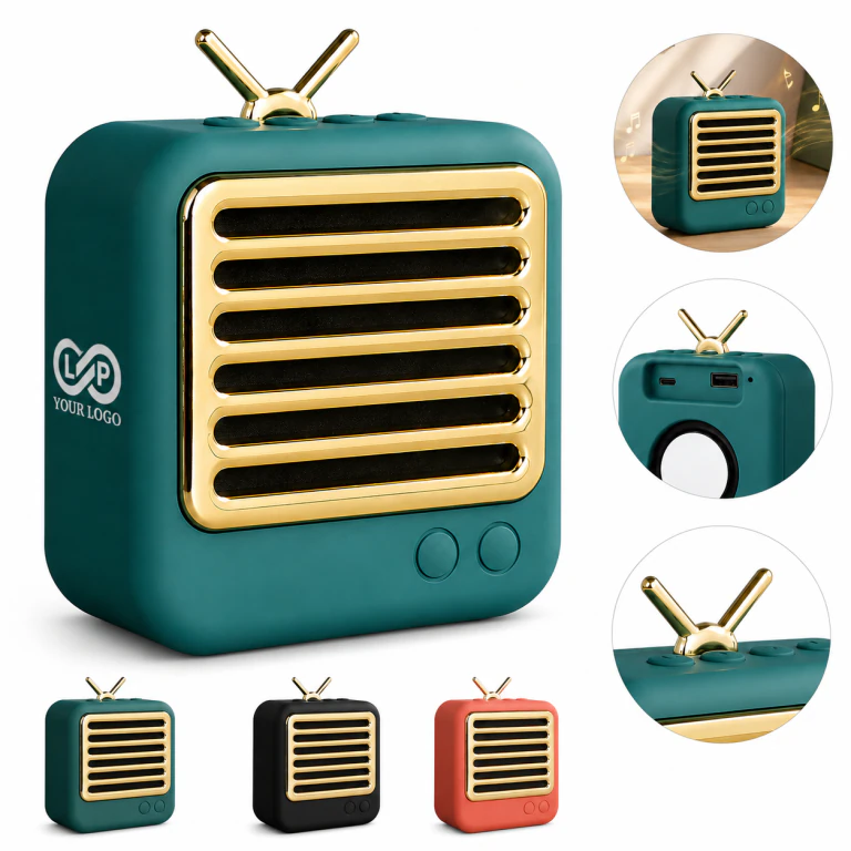 Portable Retro Bluetooth 5.0 Speaker - Plastic, Clear Sound