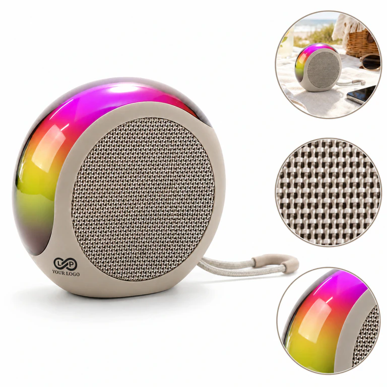Mini Bluetooth Speaker with RGB Light, Sync to Music