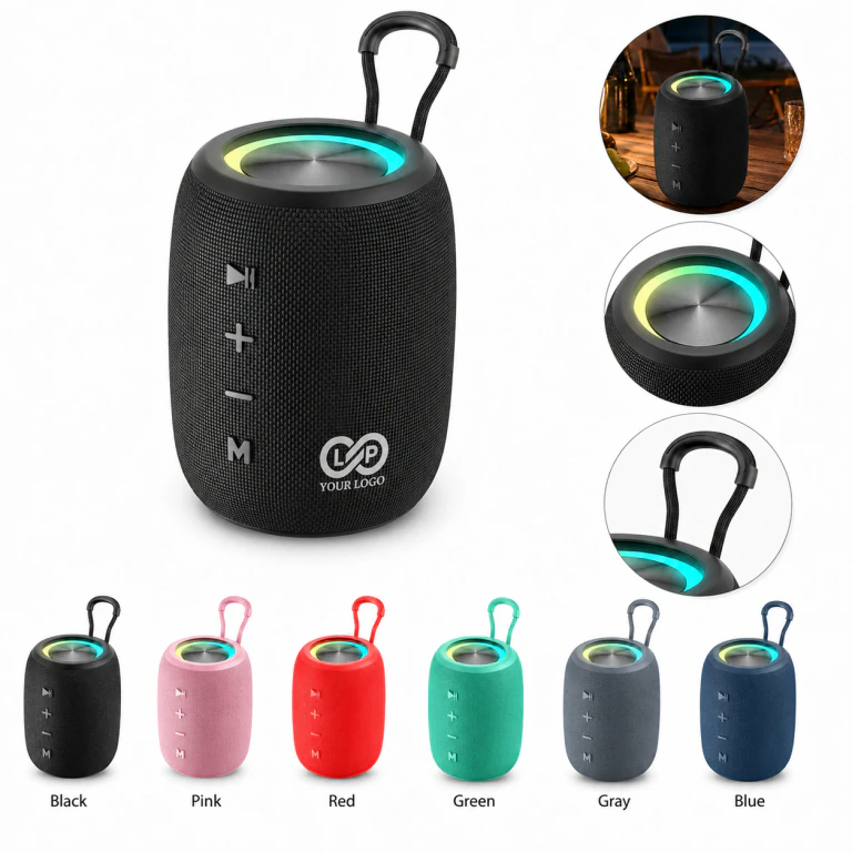 Portable Outdoor Bluetooth Speaker with LED Lights, 20W Bass