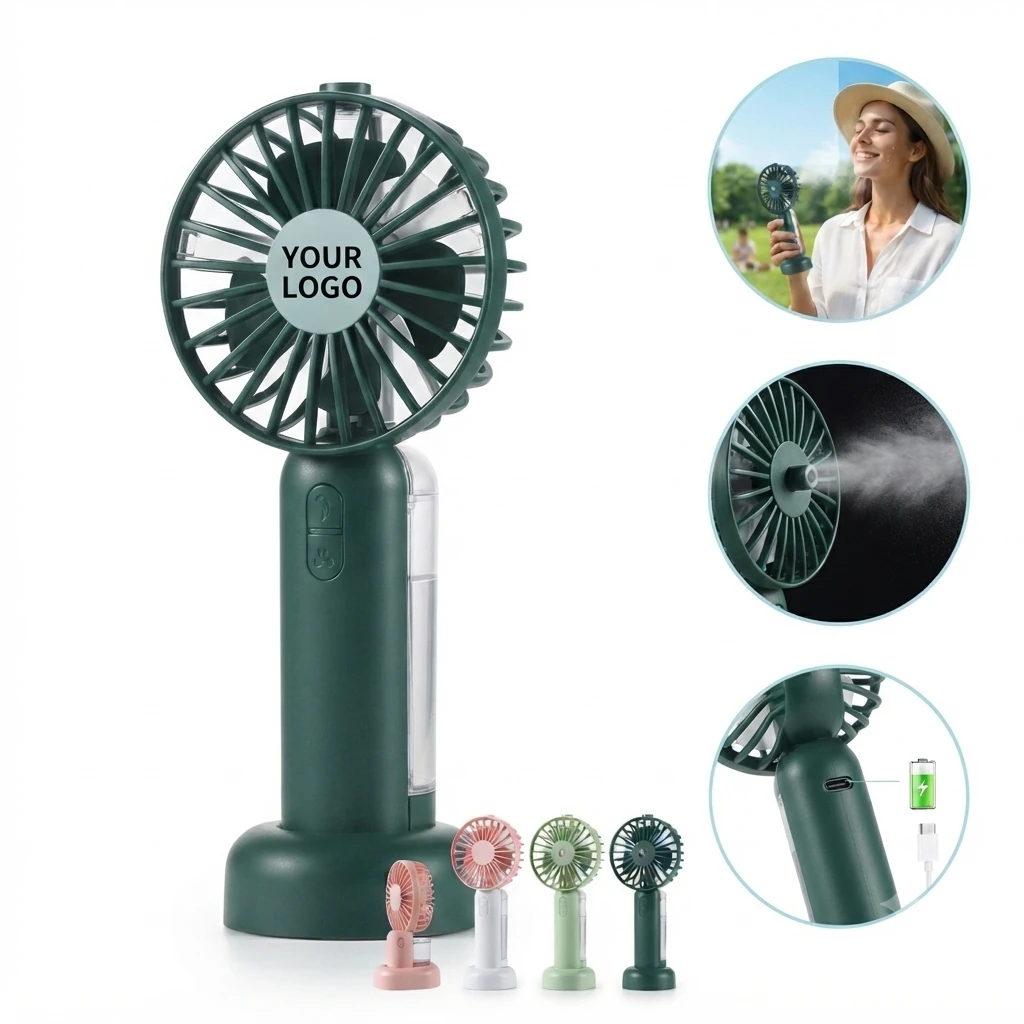 Summer Rechargeable Mini Misting Fan with 3 Speeds