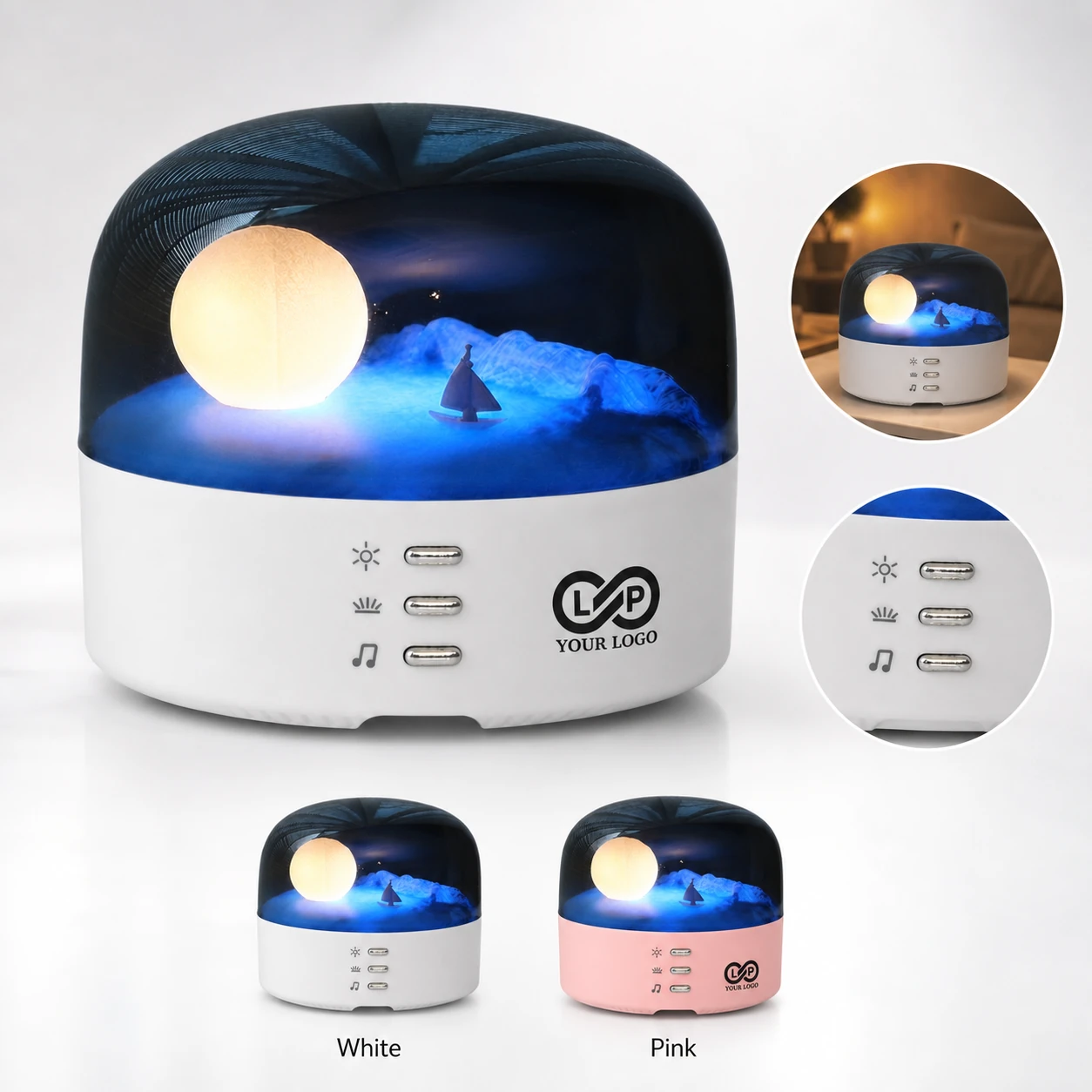 Moon Sea Snow Mountain LED Night Light Music Speaker Lamp