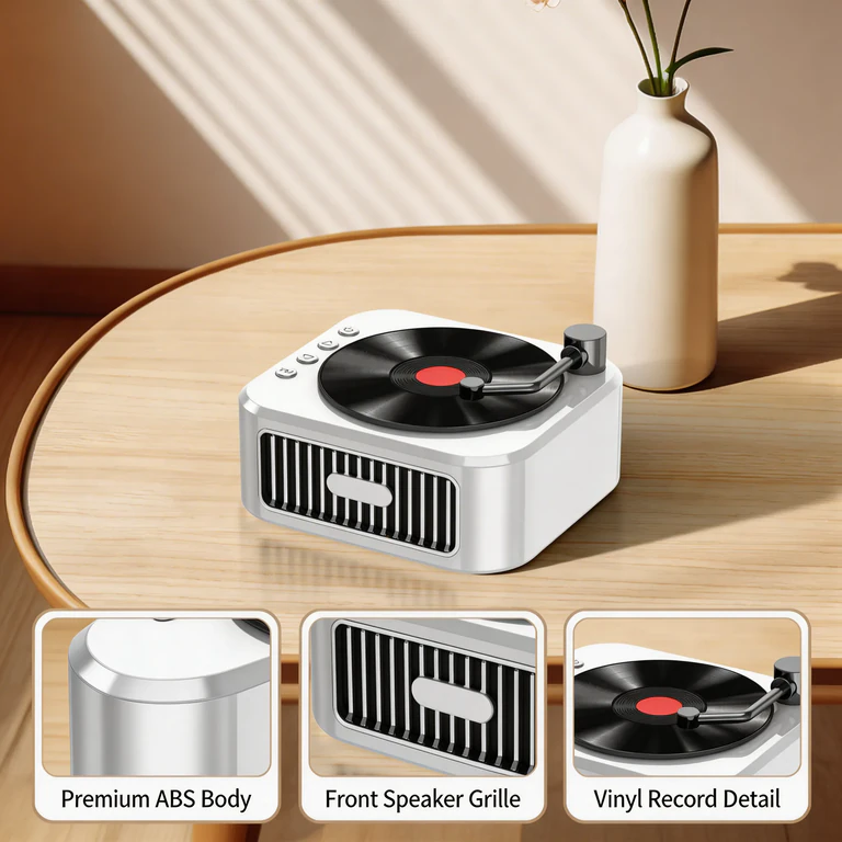 Portable Vintage CD Record Bluetooth Speaker