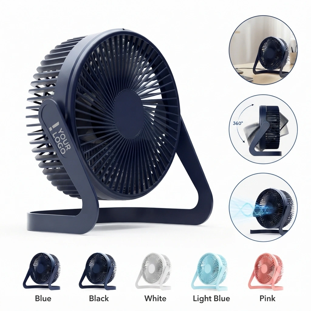 360 Degree Rotate Quiet Plastic Desk Fan with USB Power
