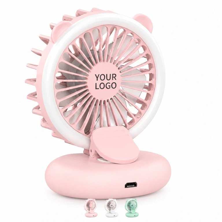 Mini Quiet Clip-on Makeup Ring Light Fan 3-Level Adjustable