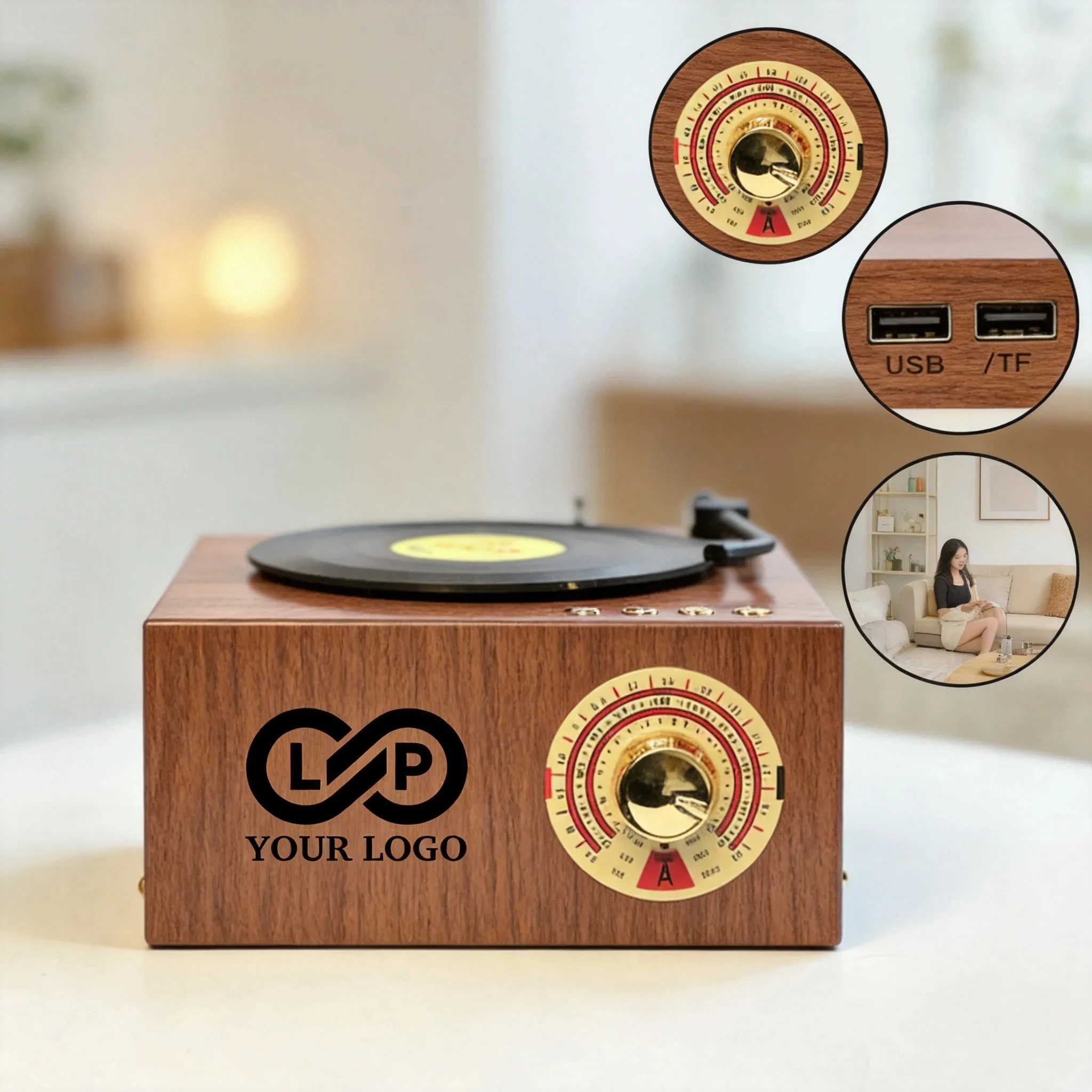 Imitation Wood Retro Decor Bluetooth Speaker