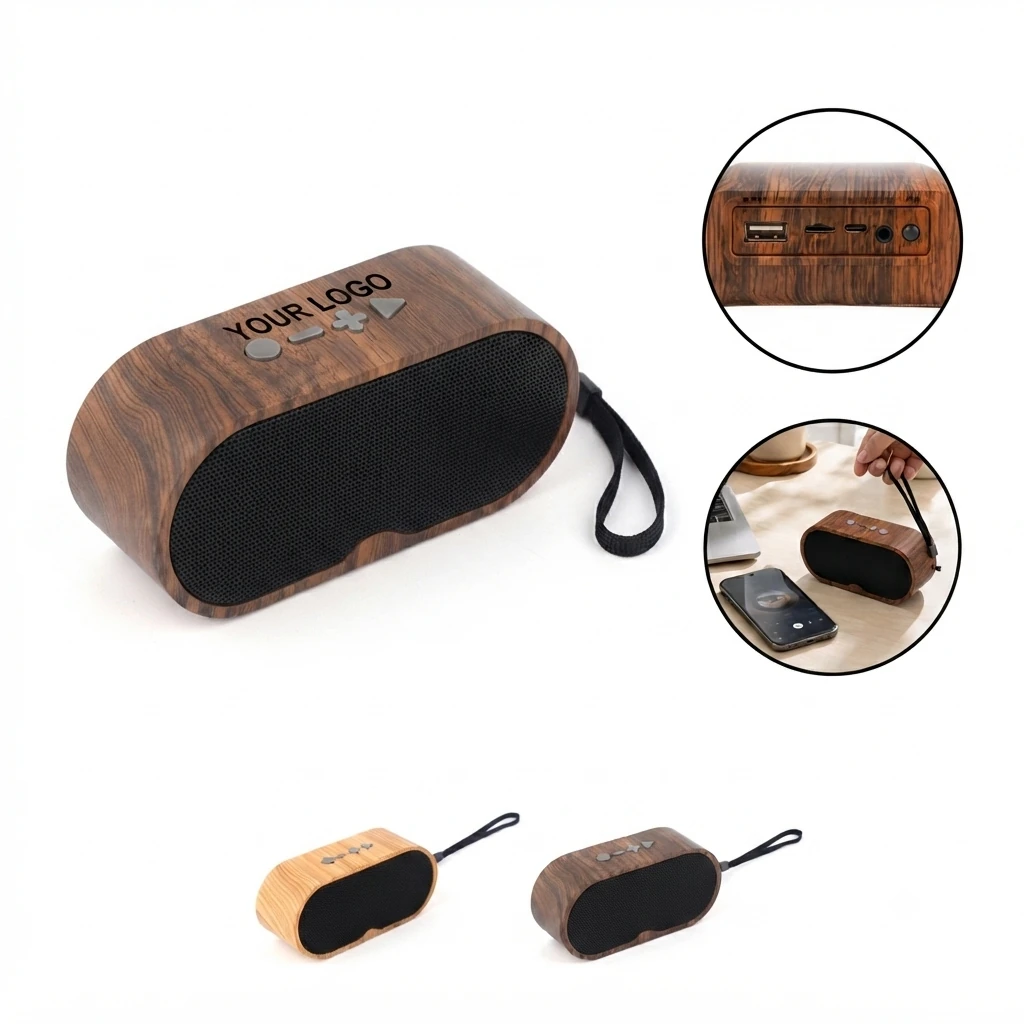 Mini Retro Bluetooth Speaker with Wood Grain, Home Use