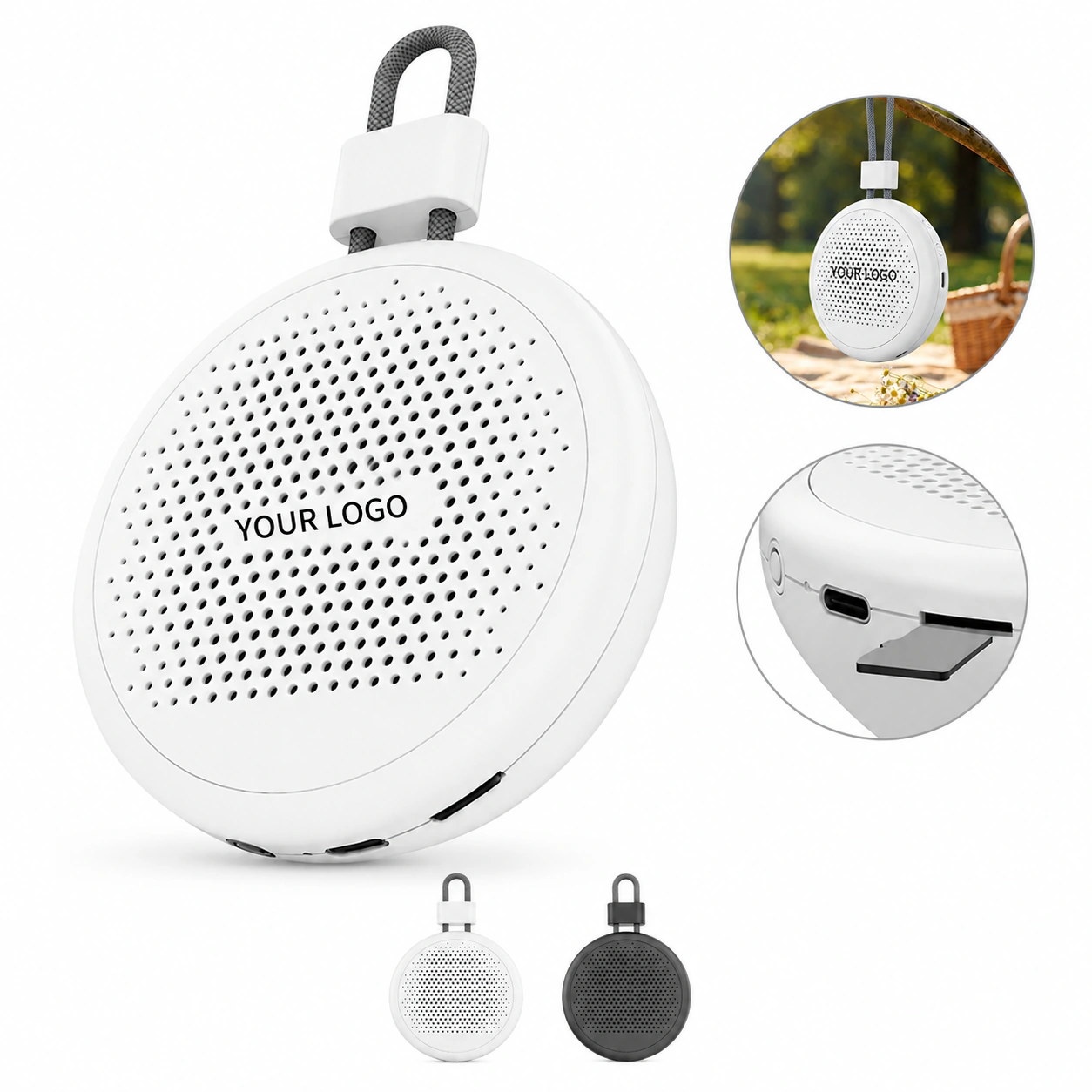 Mini Portable Bluetooth Speaker with TWS, FM Radio, TF Slot & Lanyard