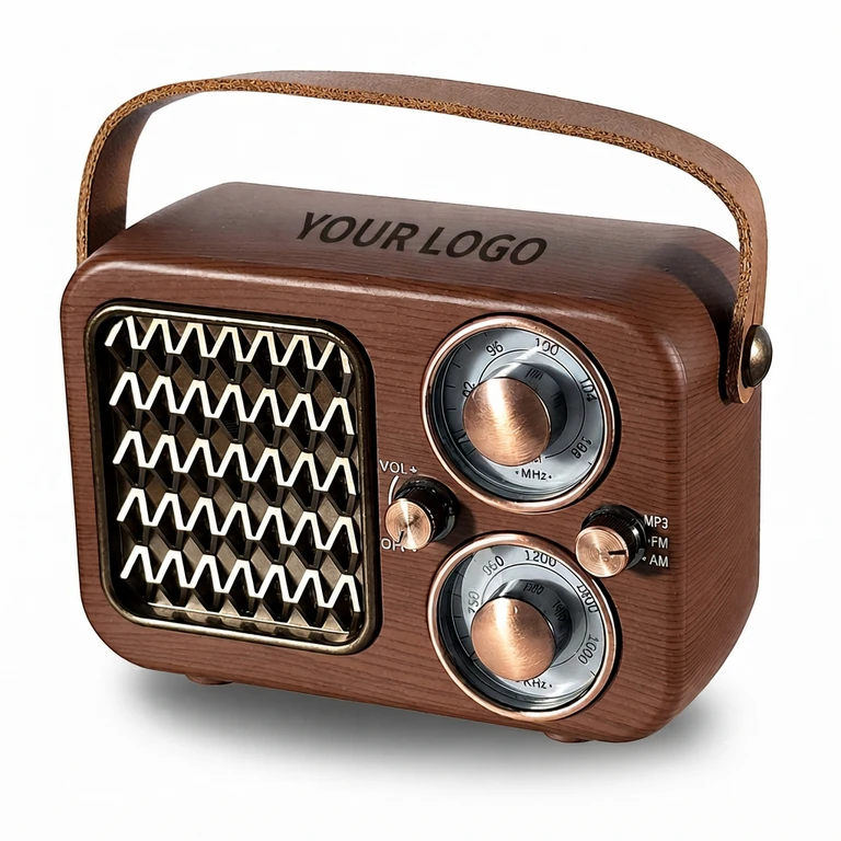 Portable Vintage AM FM Wood Bluetooth Speaker, Senior Gift