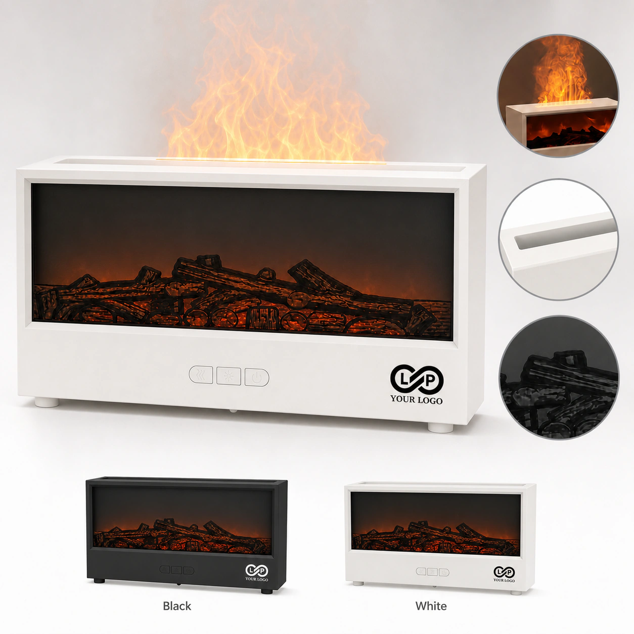 Home Desktop Plastic Simulation Fireplace Humidifier