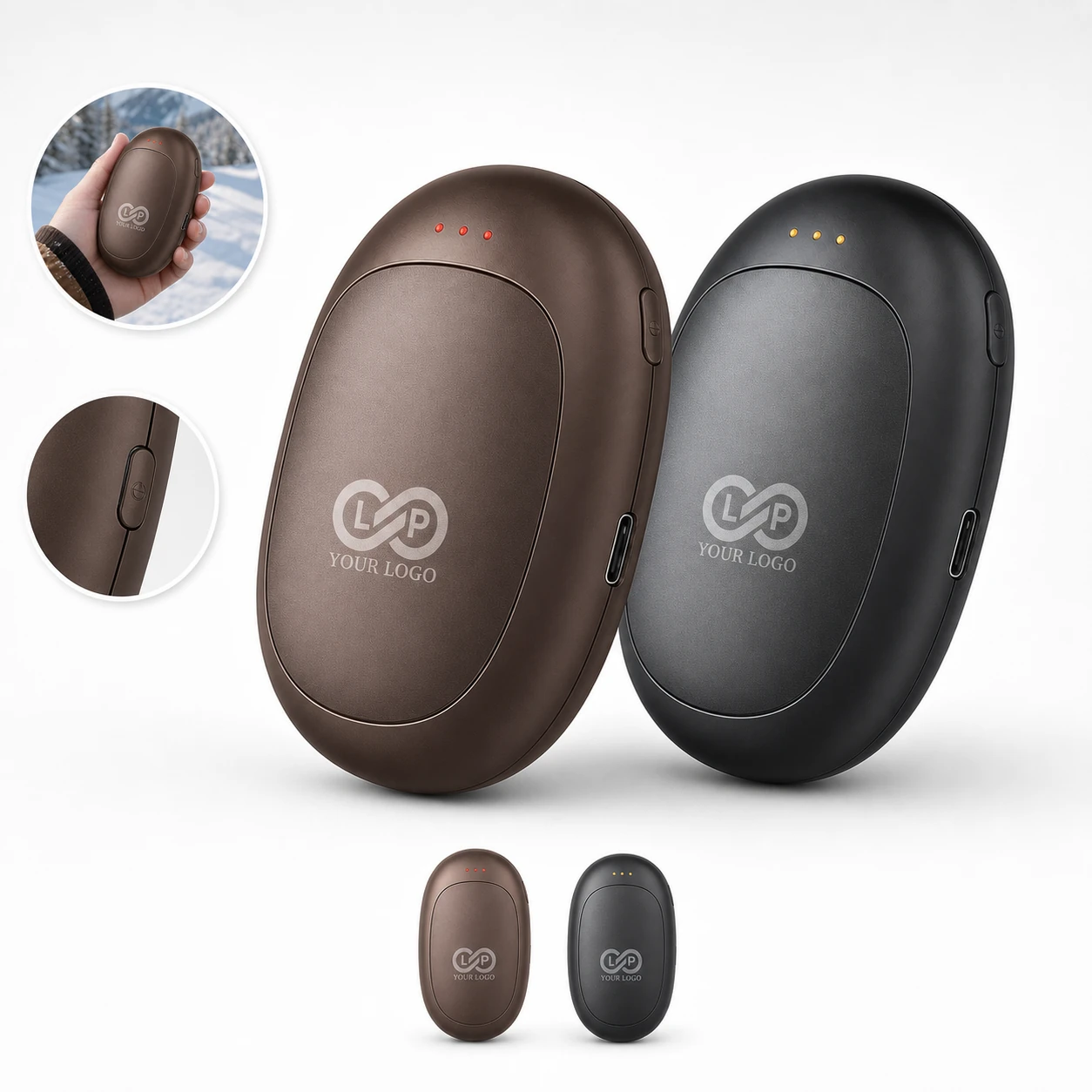5000mAh Rechargeable Hand Warmers with Magnetic Attraction