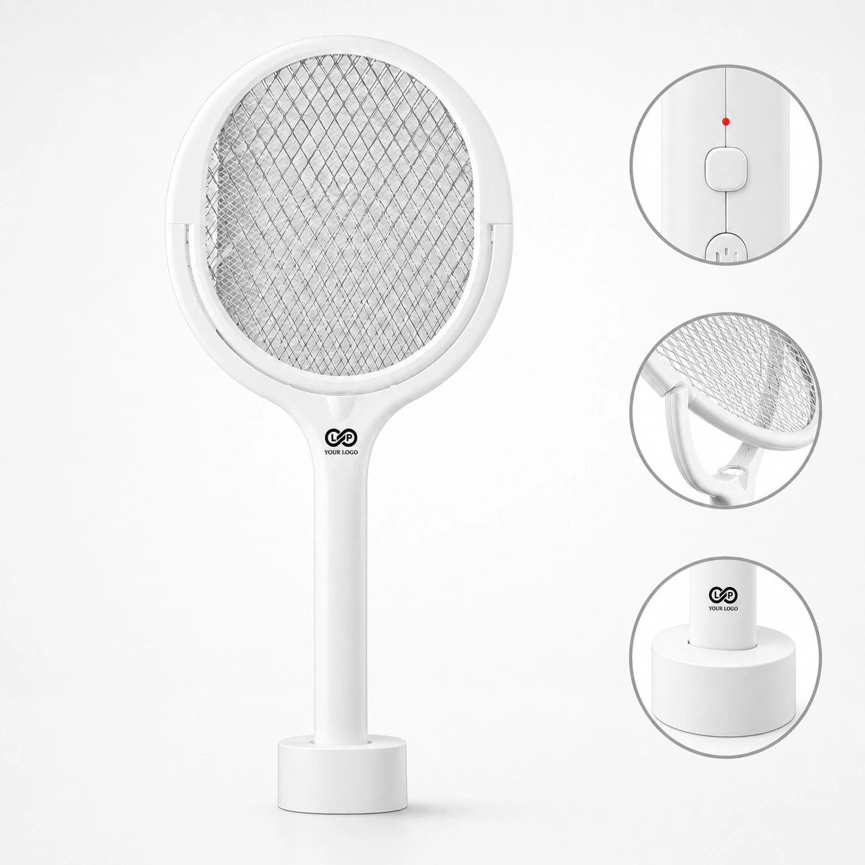 Portable Rechargeable Rotating Head Electric Fly Swatter