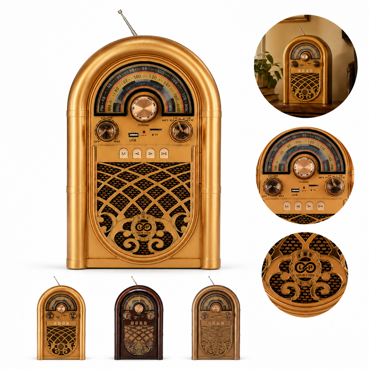 Multifunctional Portable Bluetooth FM/AM Retro Radio