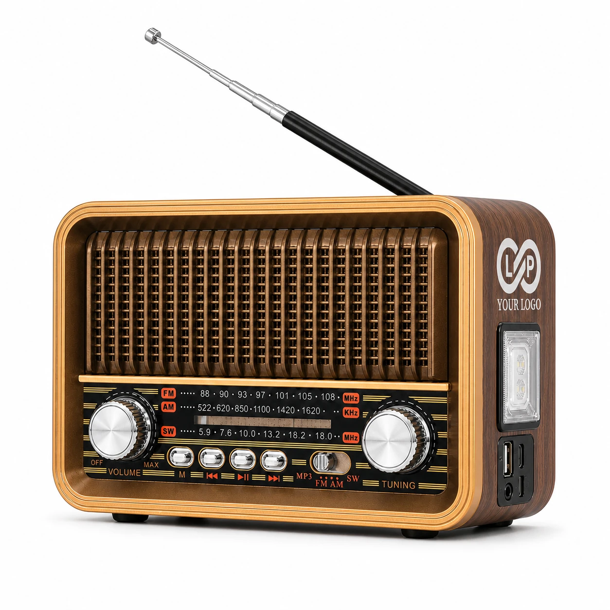 Multi Band Wireless Vintage Radio with Flashlight