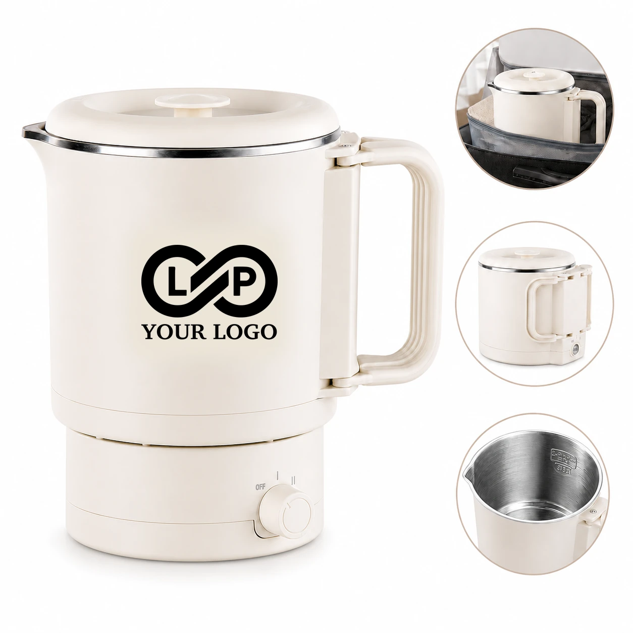 Portable 0.8L 304 Stainless Steel Collapsible Kettle