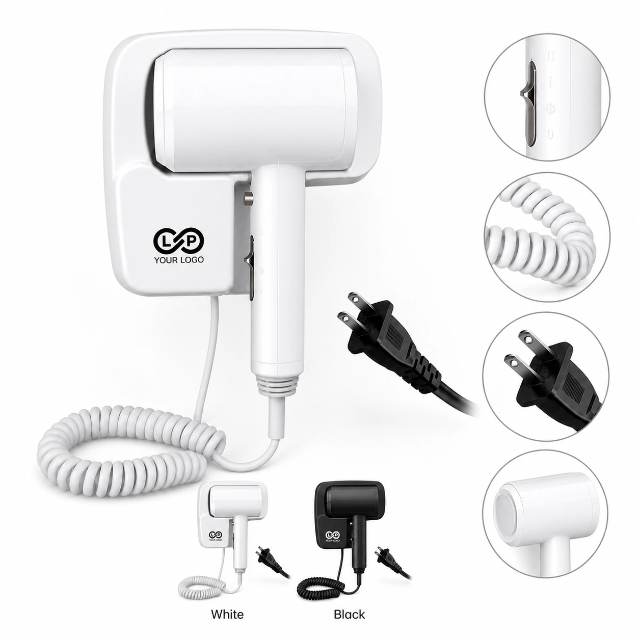 High-power Wall-mounted Punch-free Hair Dryer