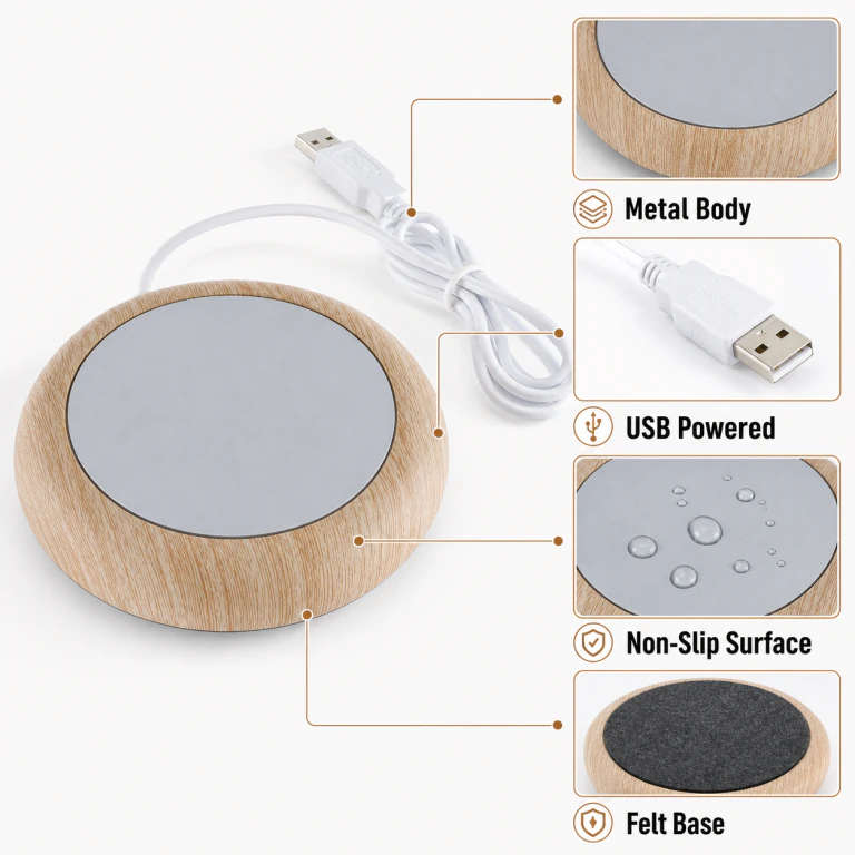 Portable USB Metal Coffee Mug Warmer Coaster
