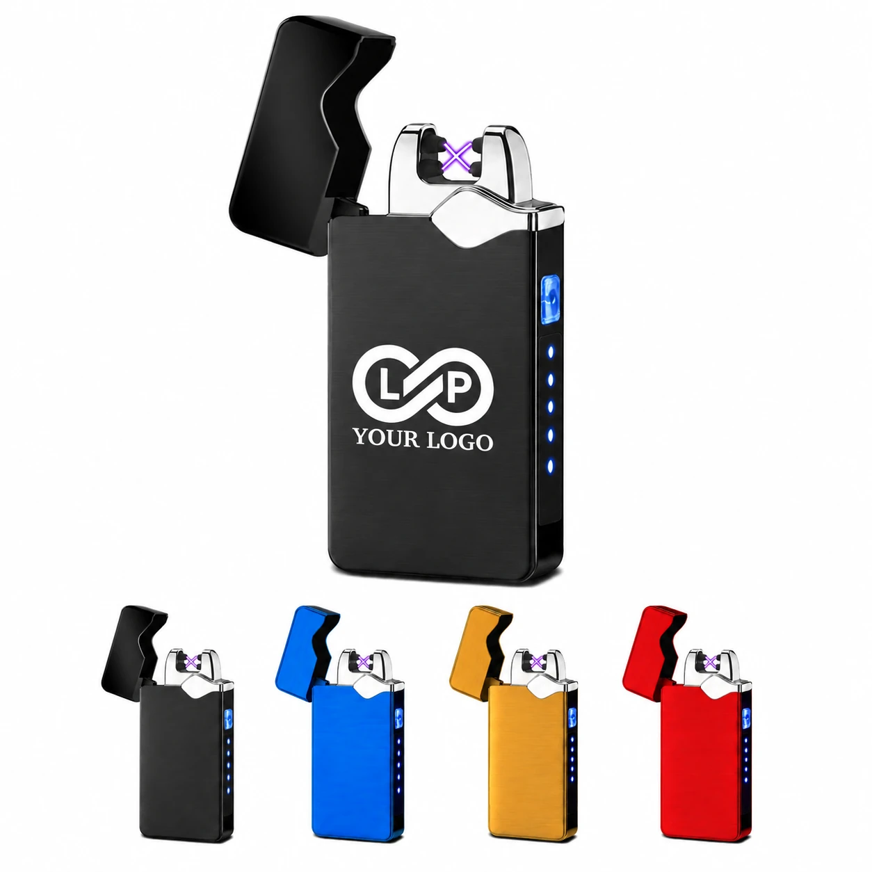 Metal Windproof USB Charging Lighter with Power Display