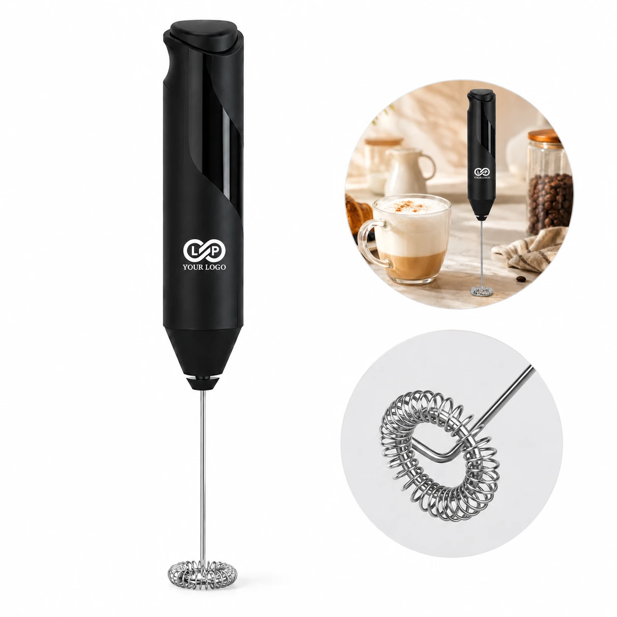 Mini Battery Powered Milk Frother with ABS Handle