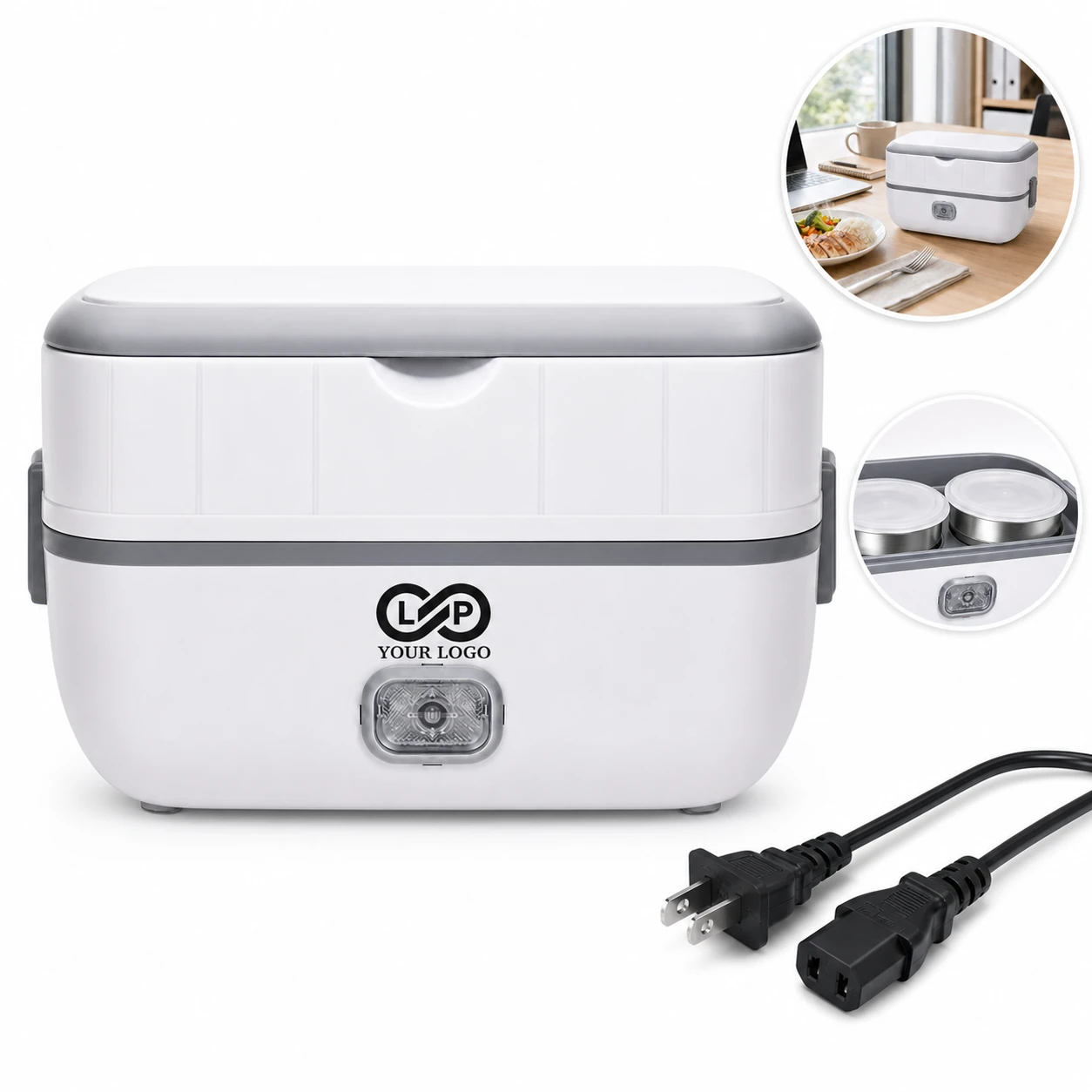 Portable Self-Cooking Stainless Steel Electric Lunch Box