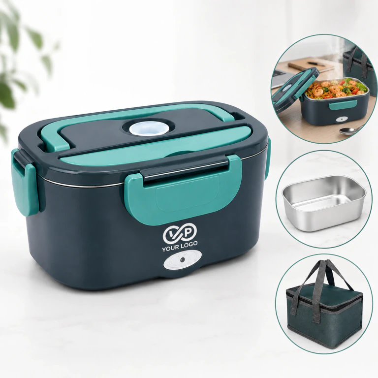 Stainless Steel Electric Lunch Box with Insulated Bag, Quick Heating
