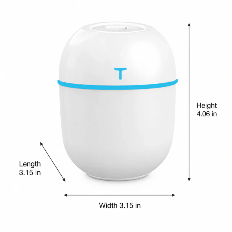 USB Portable Mini Humidifier - Small, Quiet, with Lights