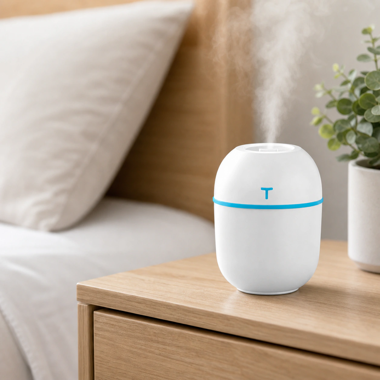 USB Portable Mini Humidifier - Small, Quiet, with Lights