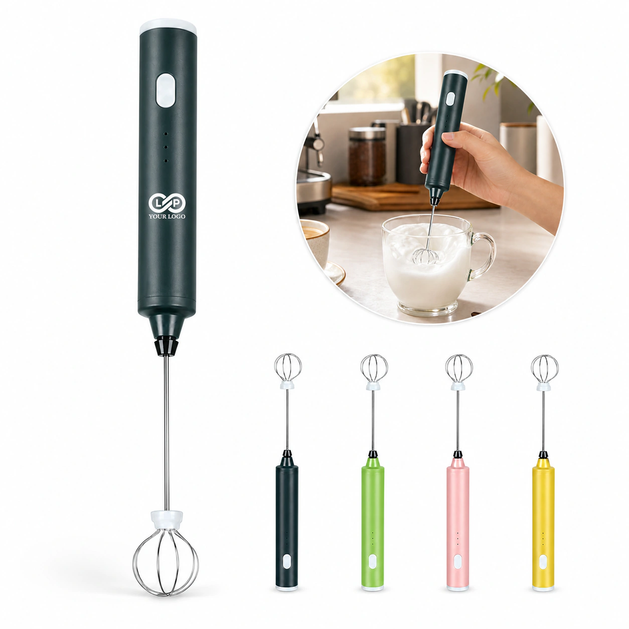 Portable 3-Speed Rechargeable Mixer, Silent for Baking