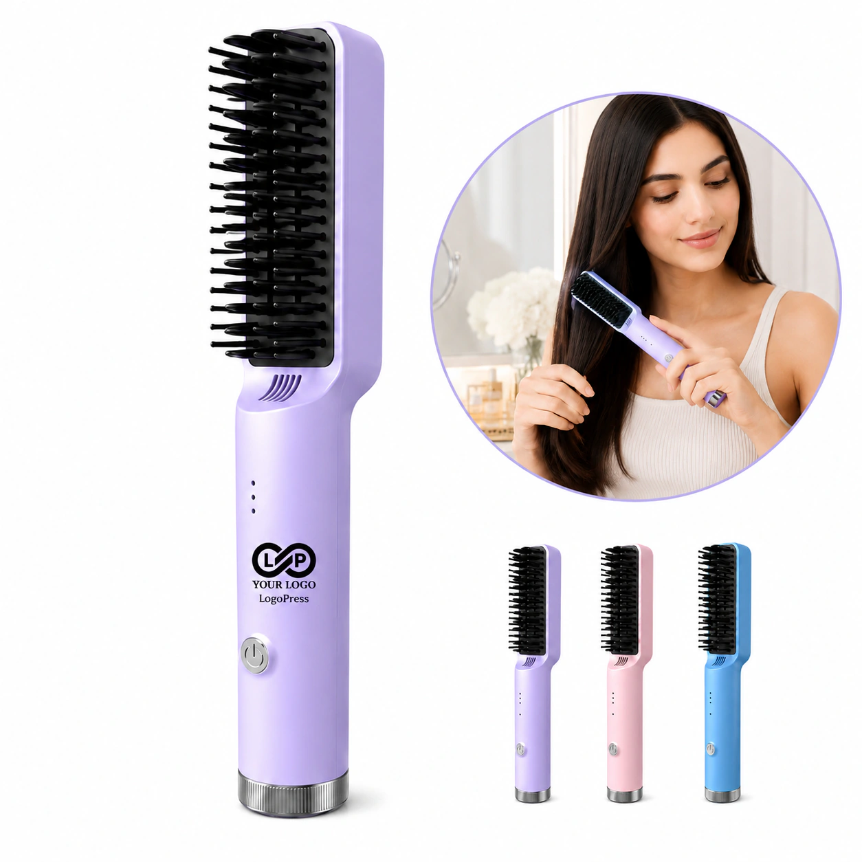 Mini Anti-Frizz Straightening Comb with Negative Ions