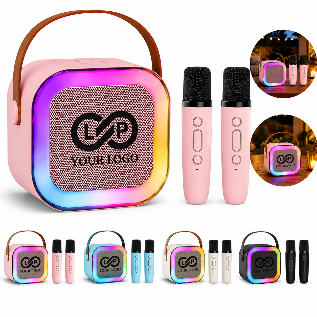 Plastic Bluetooth Speaker with Mic, Powerful Karaoke Audio