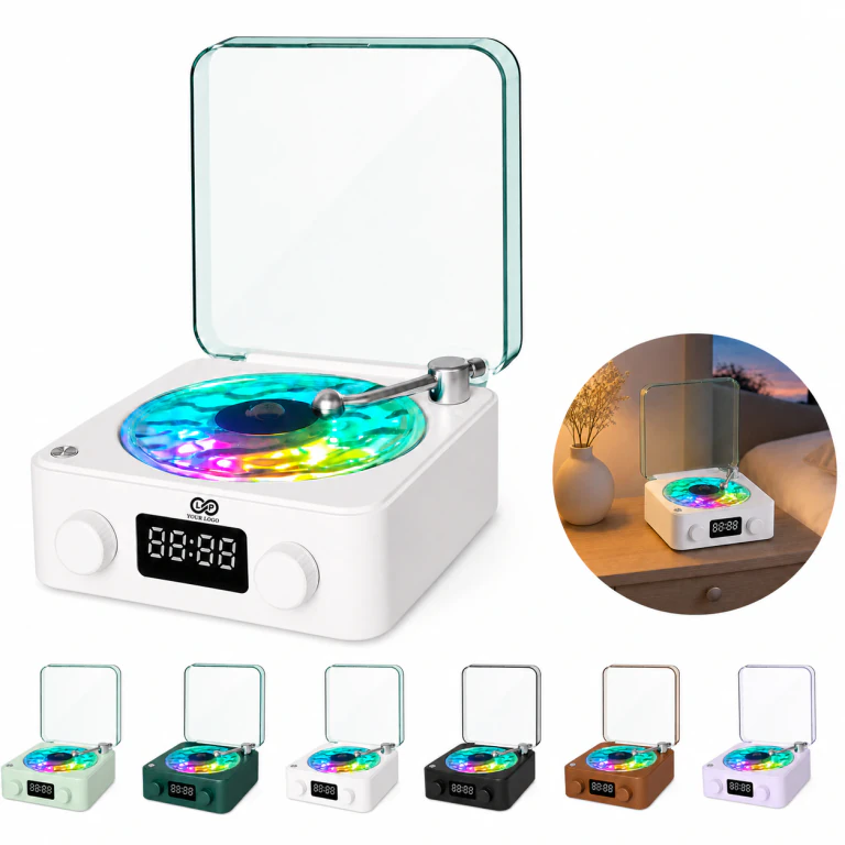 Listen to the Sea Retro Bluetooth White Noise Speaker with Clock & Light