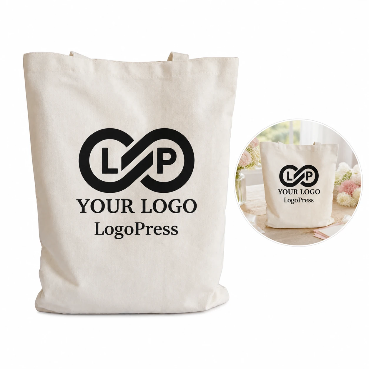 Floral Letter Simple Shopping Wedding Canvas Tote Bag